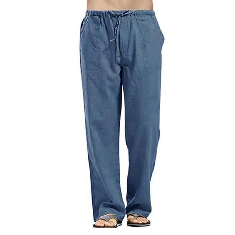 Spring Linen Wide Men Pants Korean Trousers Oversize Cotton Streetwear Male New Yoga Pants Casual Men Clothing Sweatpants