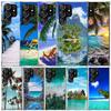 Summer Beach Sunset Sea Palm Tree Phone Case For Samsung Galaxy S24 S25 Edge S26 Ultra S22 S23 Plus S21 + S20 FE Soft TPU Back C