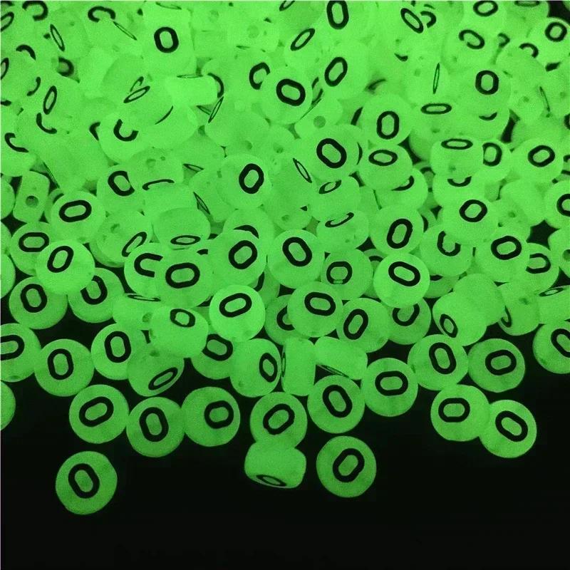 100-500PCS Acrylic Luminous A-Z 26Letter Beads Loose Spacer Alphabet Beads For Jewelry Making DIY Charms Bracelet Necklace