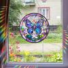 Stained Glass Window Hanging Ornament Colorful Acrylic Suncatcher Panel with Chain
