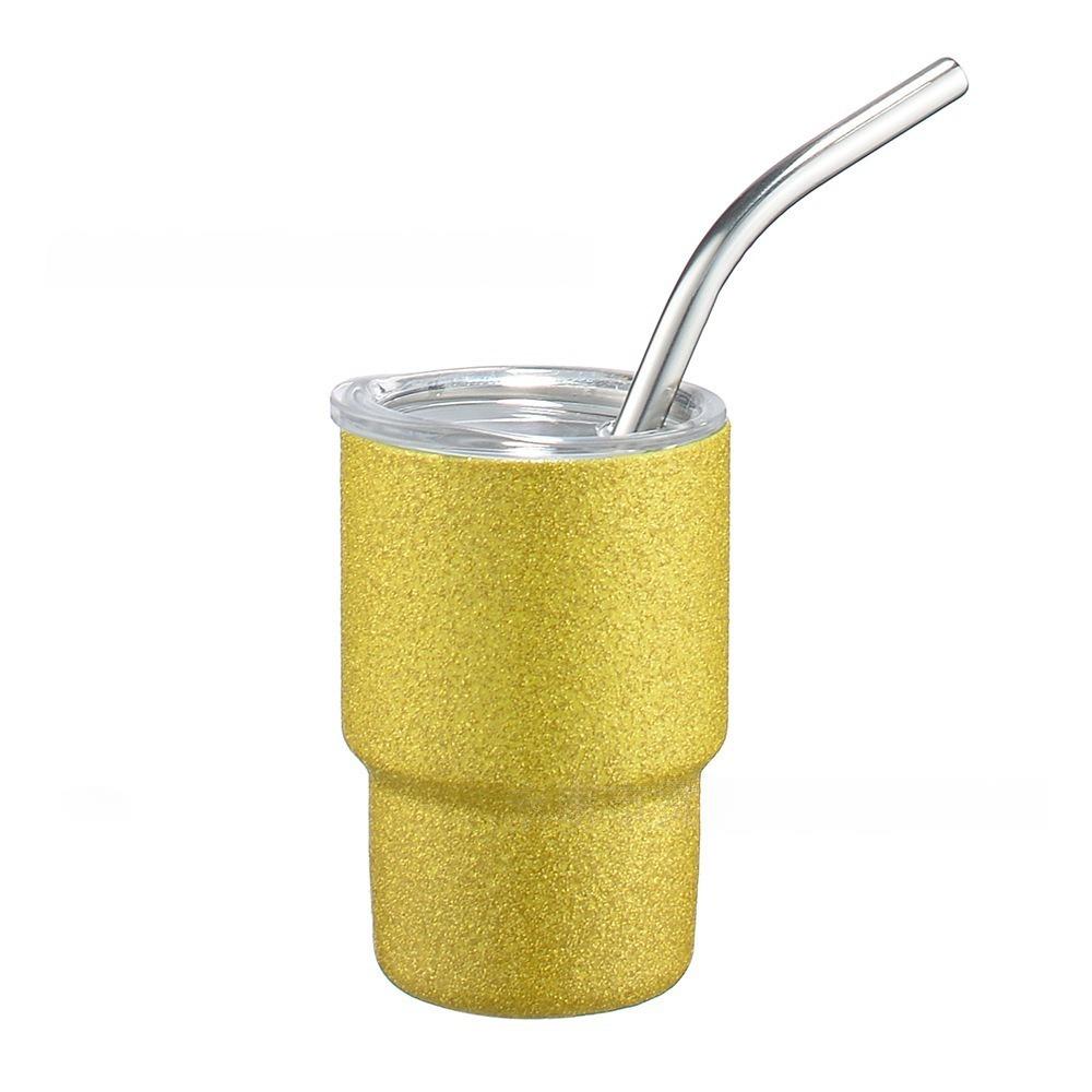 

Glitter 3 Oz Tumbler Double Wall Thermos Cup Portable Insulated Coffee Cups School yellow