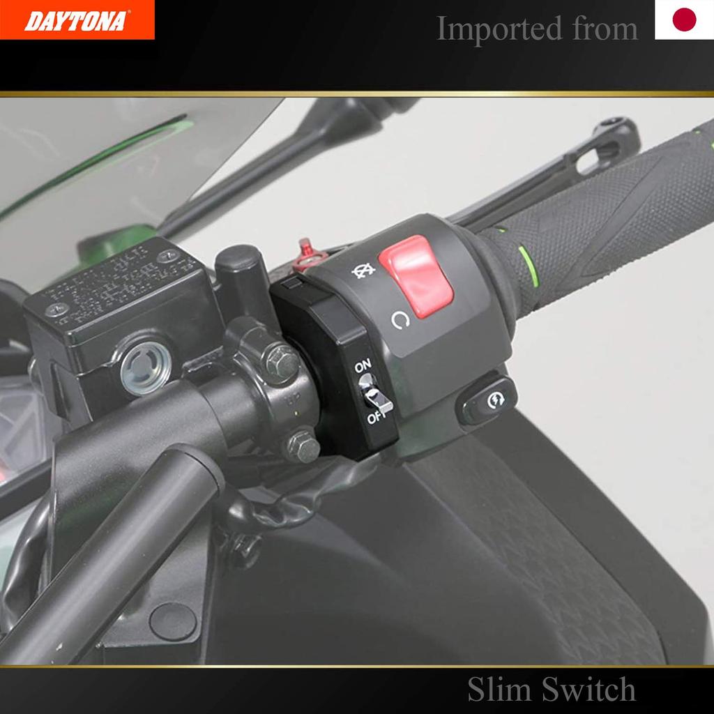 Daytona Motorcycle Handle Clamp for 180W Slim Slender Flat Seesaw 79339 Switch, 22.2/25.4mm, Compatible, Body, Switch, Type,
