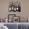 Bronze Vintage Five Bottle Wall-Mounted Wine Rack for Kitchen, Dining Room, Wine Cellar