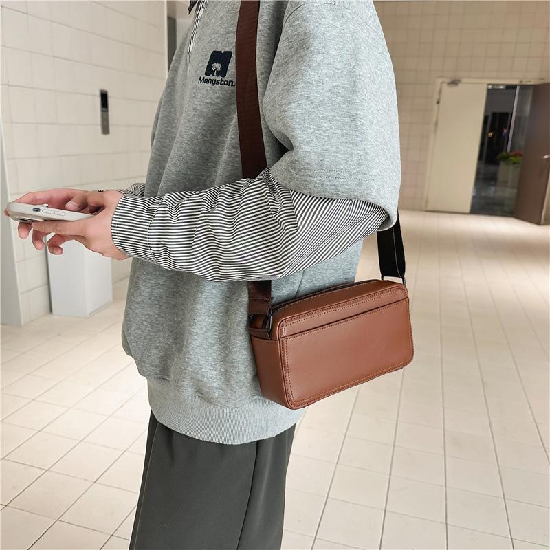 Crossbody Bag Men'S And Women'S Trendy Brand Niche Box Bag Design Sense Small Square Bag Solid Color Mobile Phone Bag Waterproof Shoulder Bag