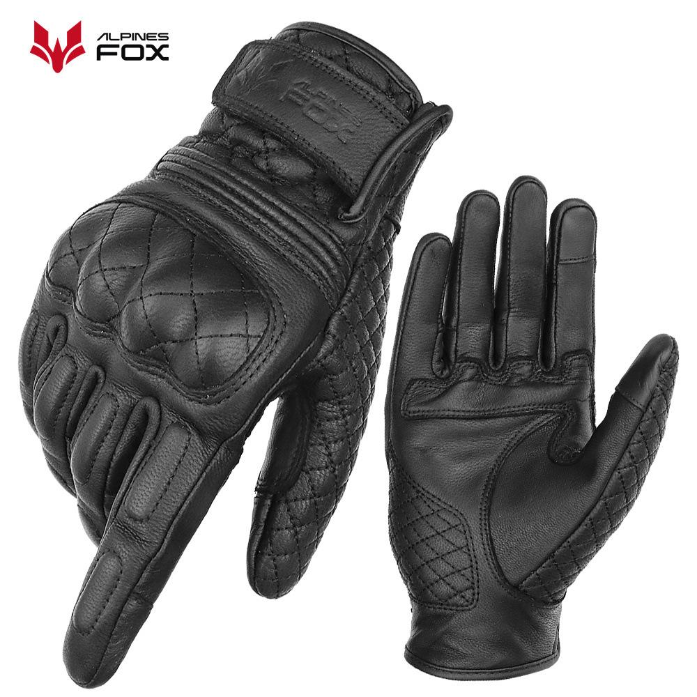 

Мотоциклетные перчатки для езды на дорожном мотоцикле, кожаные, ретро, противоударные, на четыре сезона 2XL чёрный