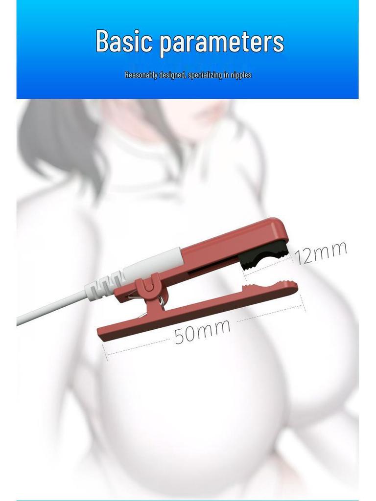 Elektrické šokové svorky na bradavky pro unisex intimní stimulaci a ženský orgasmus