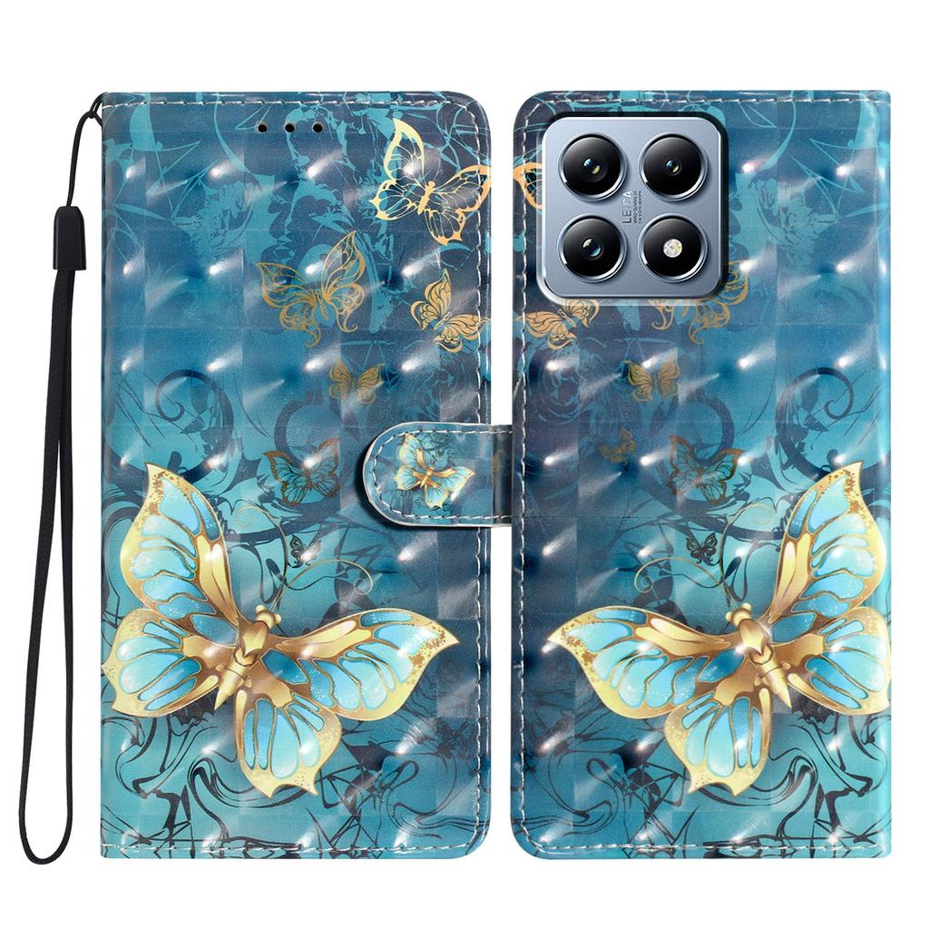 For Xiaomi 15T Case PU Leather Wallet Phone Cover 3D Pattern Printing