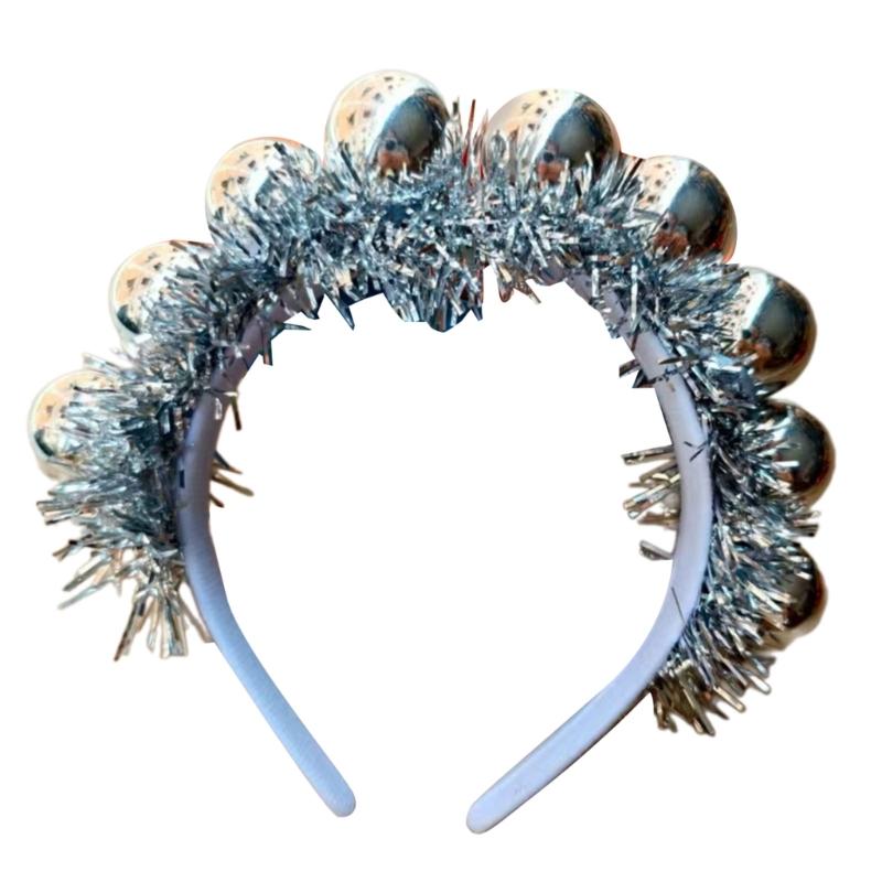 Festival-Kopfschmuck mit Weihnachtskugeln-Akzent, stilvoller Haarreif, Kunststoff-Kopfschmuck für Familienfeiern, Zusammenkünfte