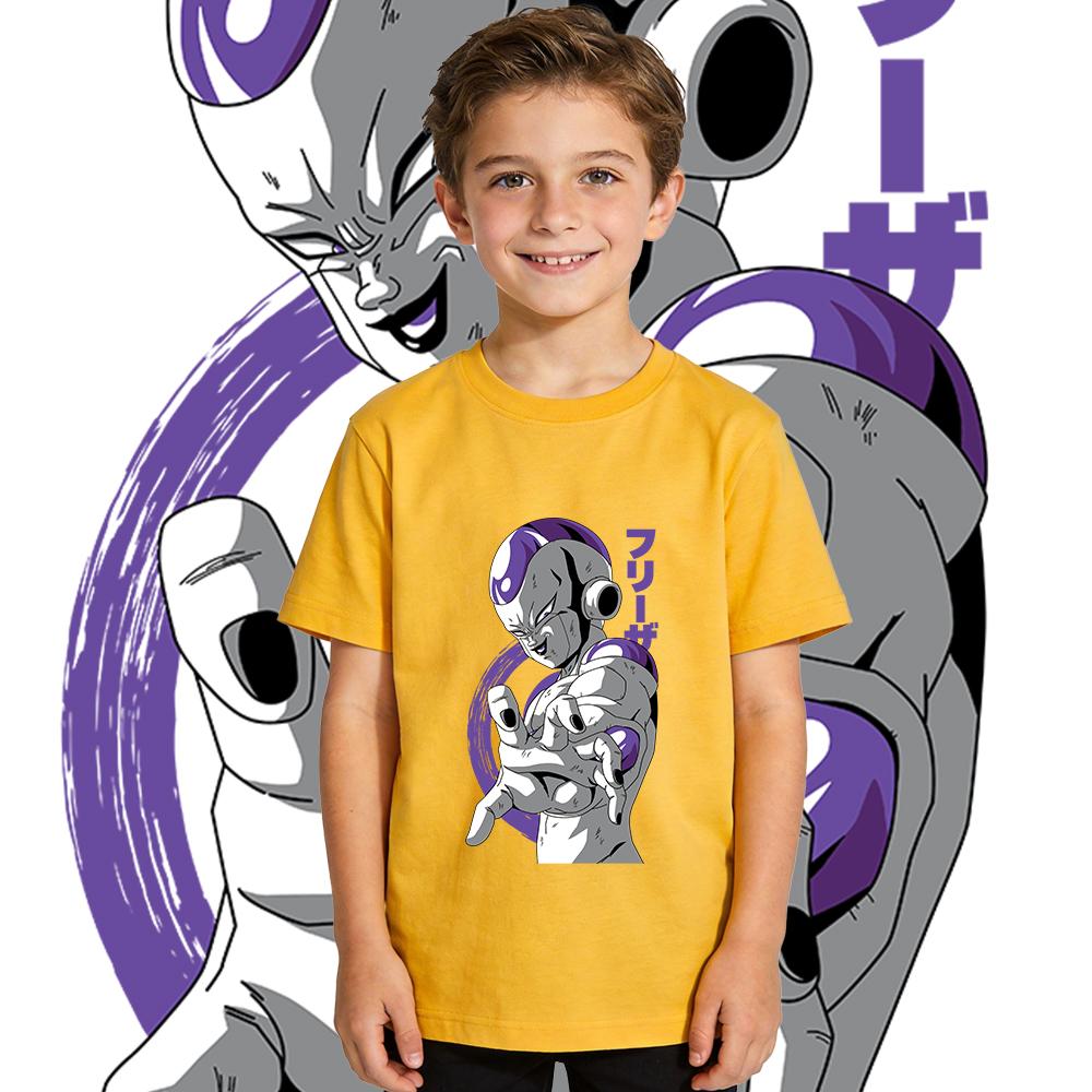 Dbz Freezer Anime Print Cotton Boys Girls Kids T Shirt Casual Summer Top Soft Breathable Children Clothes