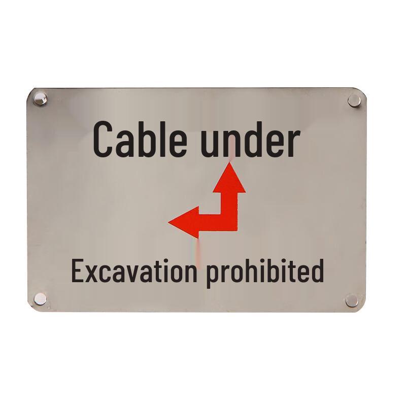 Underground Cable No Digging Warning Sign 8x12cm