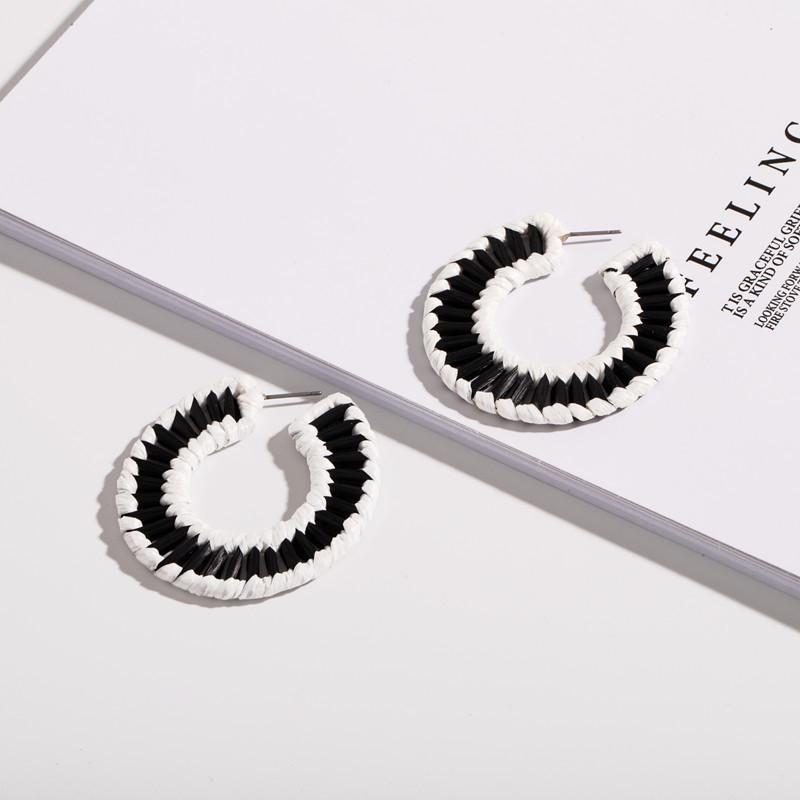 Japanese-Korean Style Raffia Women’s Stud Earrings - Trendy, Versatile Drop Earrings