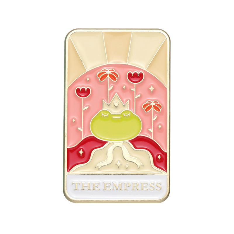 Adorable Metal Badge Featuring Frog King Animal Design Perfect For Trendy Accessory