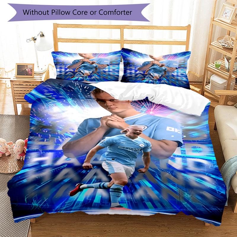 3pcs Haaland9 Design Cover Set - HD Printed Bedding with 1 Cover and 2 Pillowcases - Perfect for Home and Dorm Decor