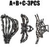 1-1pc Halloween Punk Hair Clips Spider Skeleton Hand Claw Clips Metal Shark Clamp Gothic Crab Girls Hairpin Hair Accessories