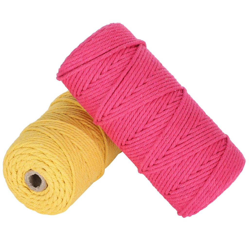 Natural Cotton Rope Macrame Cord Single Strand Knitting Yarn Handicrafts DIY 3mm 100meter