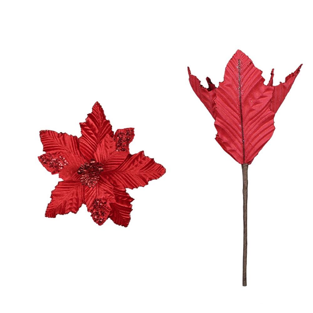 Large Christmas Glitter Flower Simulation Christmas Tree Decorations  Wedding Decor