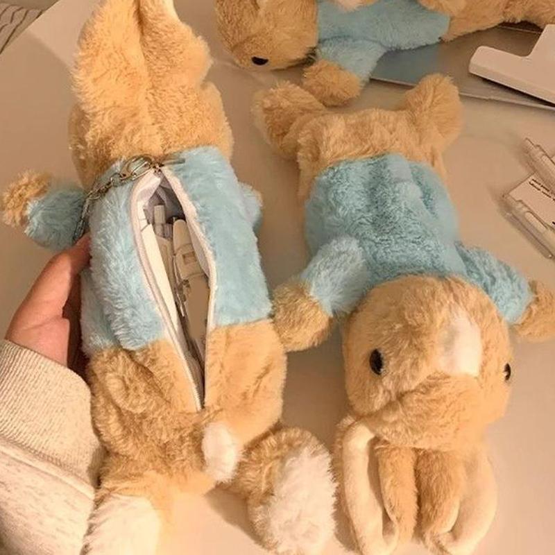 Kawaii Doll Back To School Storage Bag Pen Bag Cute Plush Rabbit Pencil Case Stationery Student Stationery School Supplies