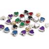20PCs Heart  Spacer Beads Multicolor Spacer Beads Silver Color Metal Beads DIY Making Bracelets Jewelry Sweet Valentine's Day