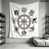 One Piece Straw Hat Pirates Wall Tapestry Aesthetic Wall Hanging Printed Fabric Blanket Decorative Tapestries For Bedroom Living Room Home Decor