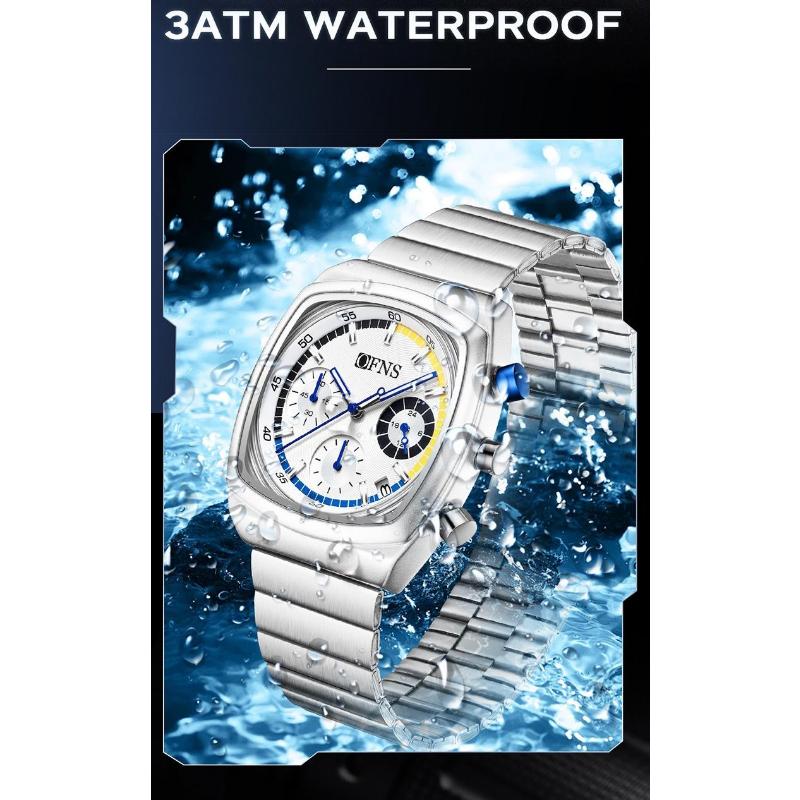 Módní pánské náramkové hodinky Chronograf Datum Vodotěsné Svítící Pánské hodinky Nerezová ocel Luxusní Křemenné Pánské hodinky