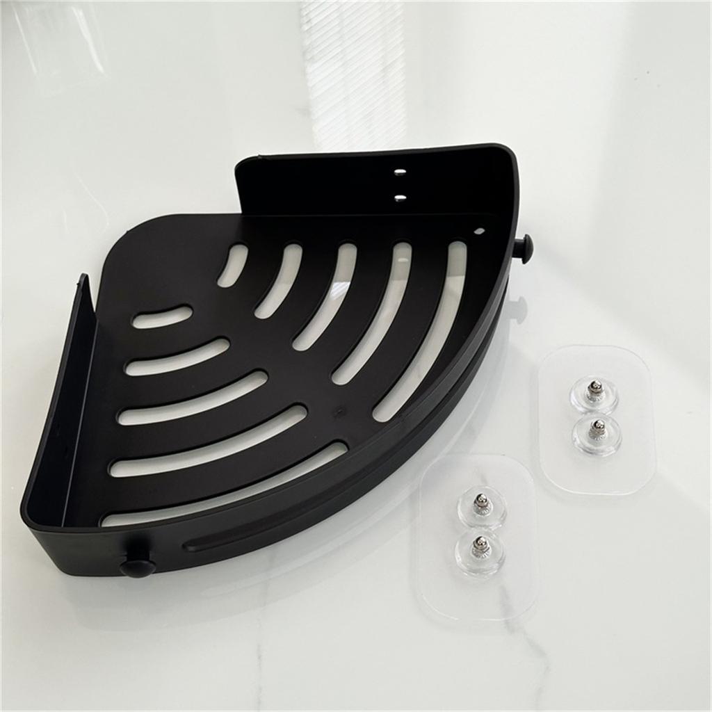 Wandmontiertes Badezimmerregal Eck-Aufbewahrungsregal Ohne Bohren Dusch-Organizer Toiletten-Hängeregal mit Abflusslöchern zur Platzersparnis