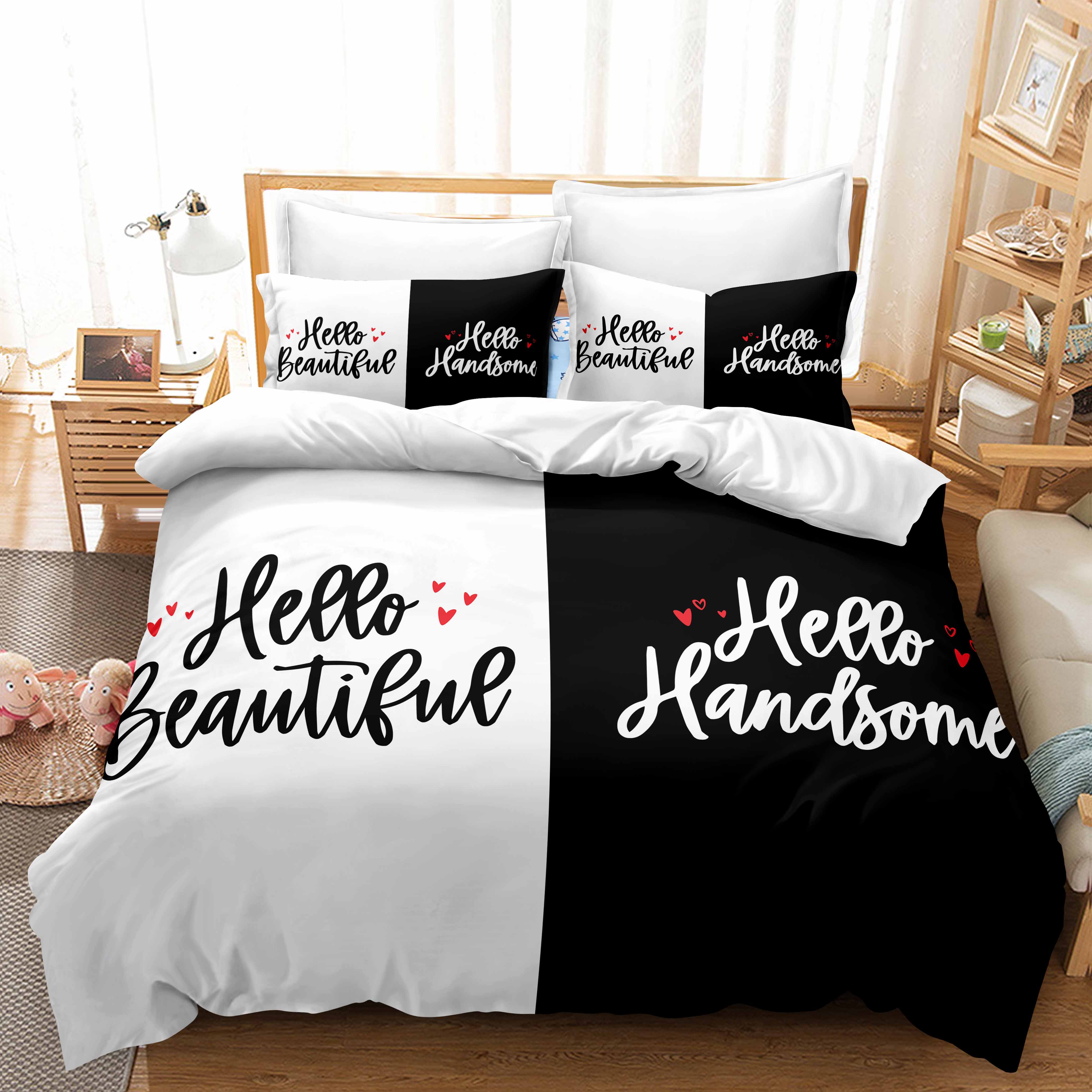 

3D комплект постельного белья «Современная романтическая любовь» для молодоженов, одеяло и наволочка AU240 * 270, супер размер, комната для пары, мягкое украшение для дома AU Queen 210x210cm