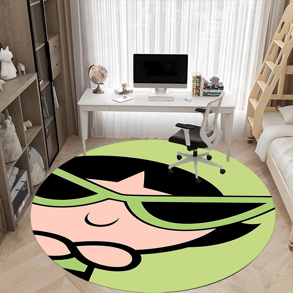 1pc Powerpuff Girls Office Round Area Rug, Under Office Chairs Bedroom Living Room Home Decor, Room Decoa1022137