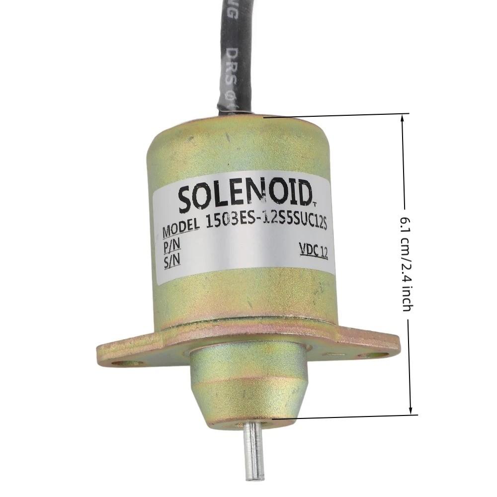 Gold Engine Stop Solenoid Iron Shutdown Solenoid Valve Durable Fuel Shut Off Solenoid