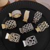 Metal Rhinestone Shark Hair Clip for Women - Small Claw Ponytail and Updo Accessory