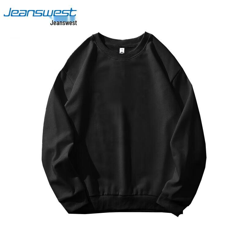 JEANSWEST Men's 2025 Autumn Simple Solid Crew Neck Long Sleeve Sweatshirt
