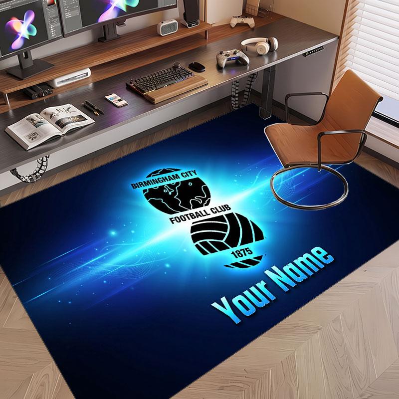 Custom Rug BIRMINGHAM CITY Pattern Print Name Text Soft Non‑Slip Floor Carpet for Home Indoor Decoration