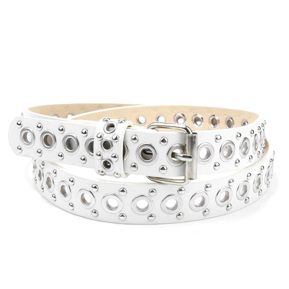 Hollow Belt Women'S Decorative Jeans Belt Punk Simple Blue Pin Buckle Belt