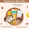 Everyuth Naturals Brightening Skin Combo Lemon Cherry Face Wash + Tan Removal Scrub & Pack, 200 g