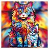 Non-Toxic 300Pcs Wooden Puzzle Color Cat Delicate Irregular Shape Puzzles Gratitude Adult Stress Reduction Family Interactive Toys Gift