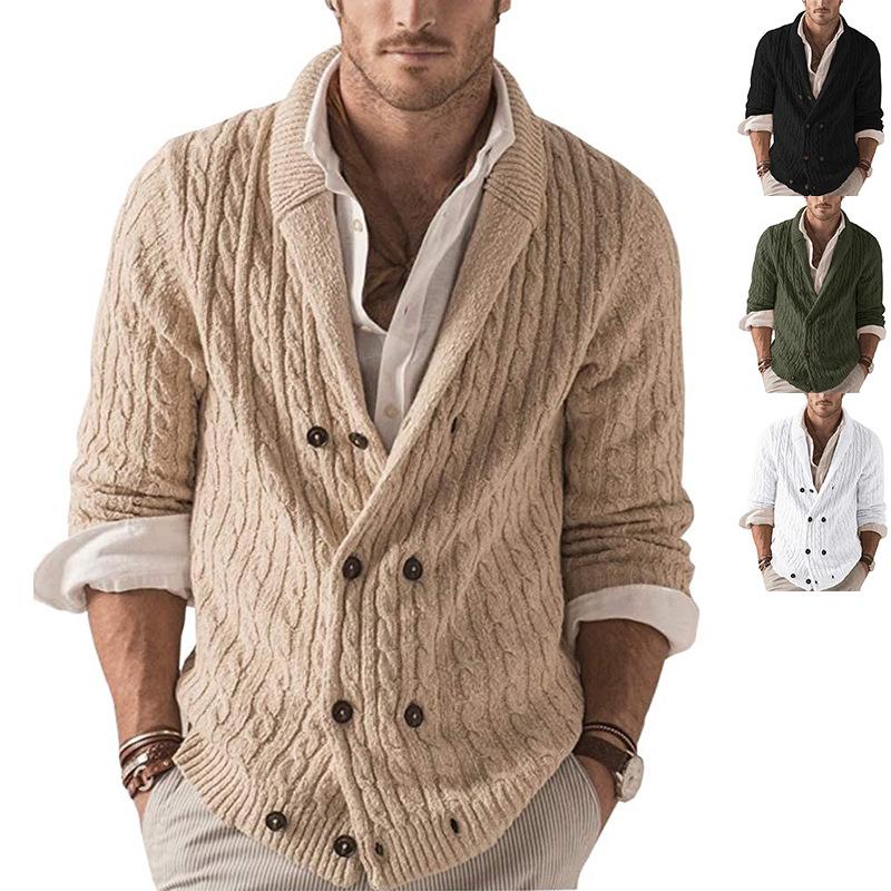 2025 Winter Solid Color Collared Long Sleeve Sweater Jacket