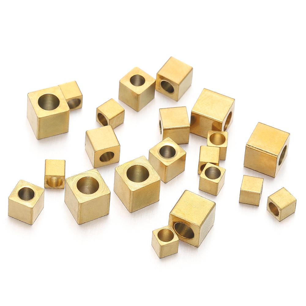20-50Pcs Stainless Steel 3mm 4mm 5mm Cube Spacer Beads Square Loose Beads for DIY Jewelry Making Necklace Bracelet Supplies