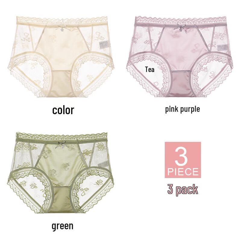 La Chapelle Women's Seamless Lace Mid-Waist Briefs
