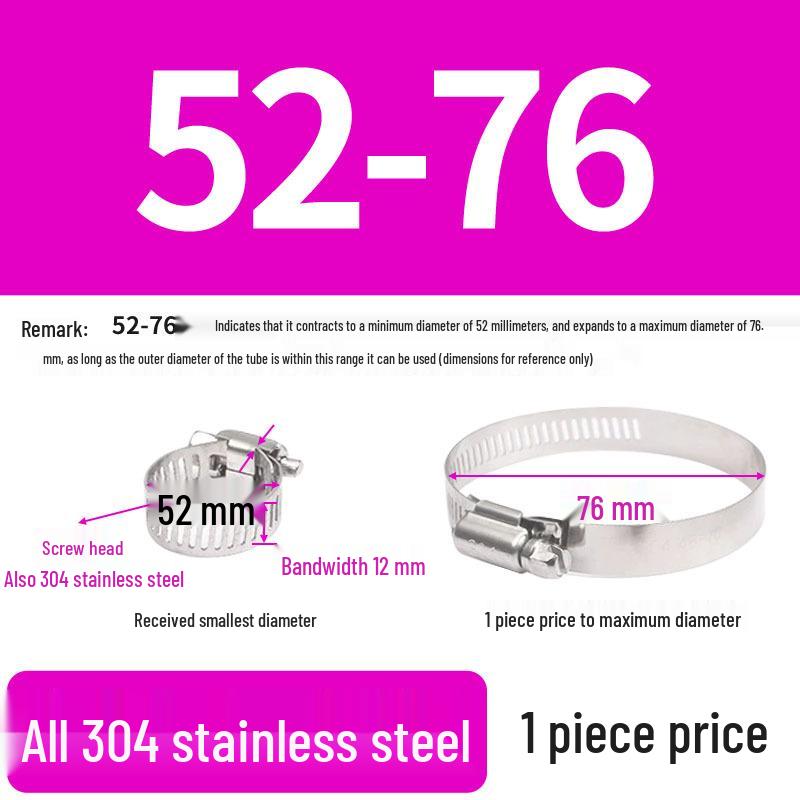 304 Edelstahl Schwerlast Schlauch- und Rohrschelle Clip