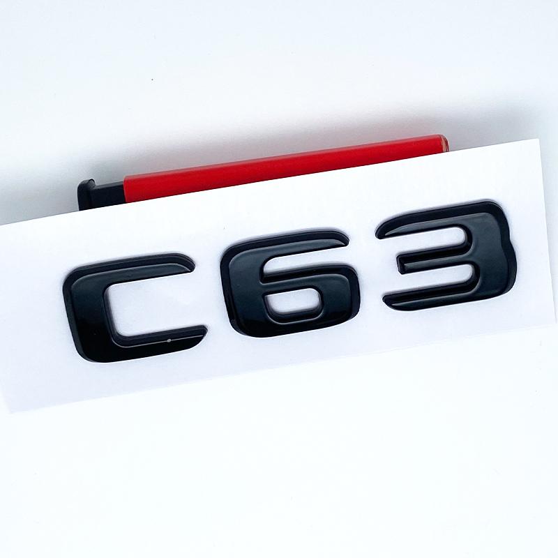 Letters Numbers Emblem C63 C63s V8Biturbo for Mercedes Benz AMG Car Fender Trunk Rear C205 S205 W205 Logo Sticker
