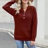Women's Casual Fashion Comfortable V-Neck Button Sweater Warm Top