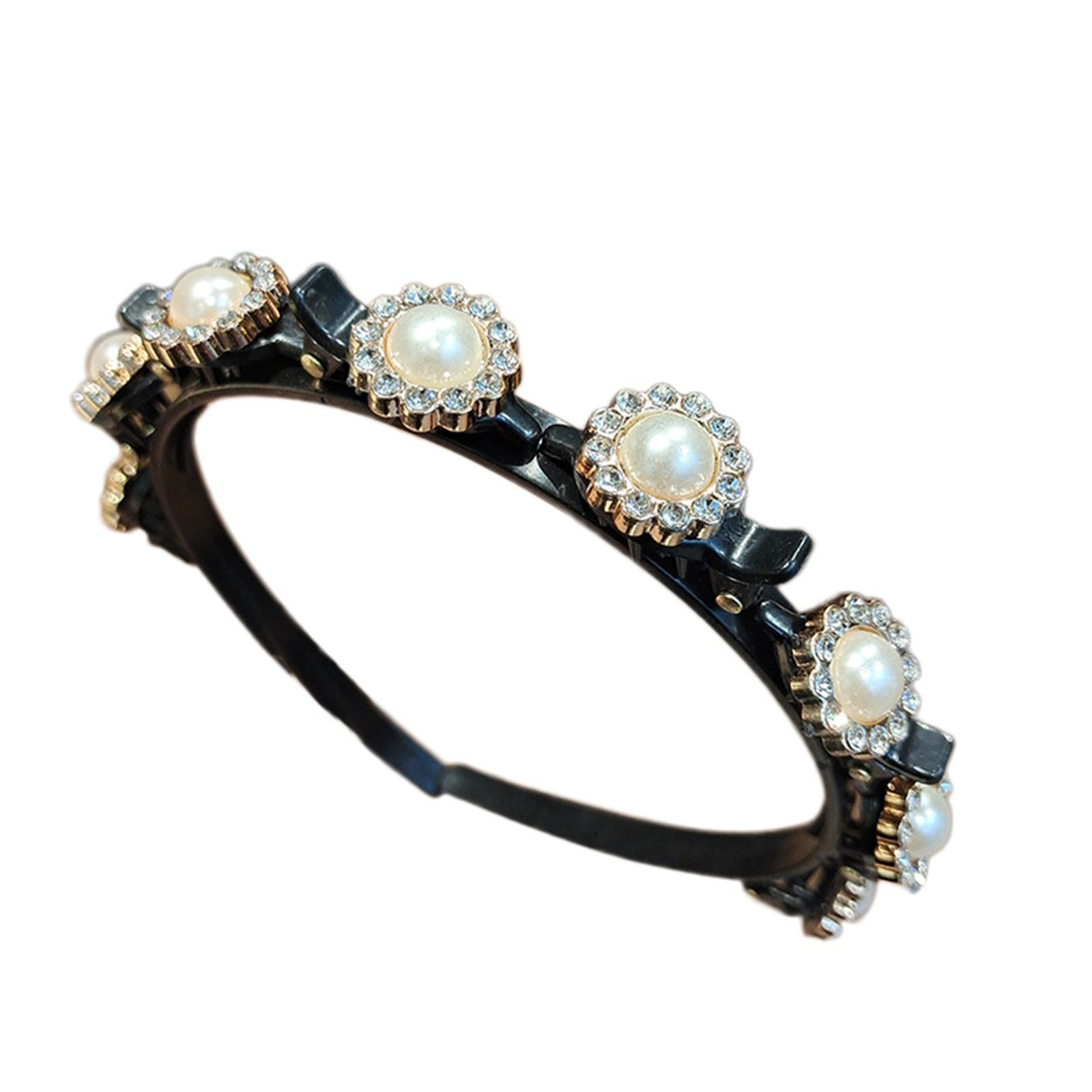 

(SU)Повязка для волос Stay Elegant из высококачественного пластика и стразов с искусственным жемчугом