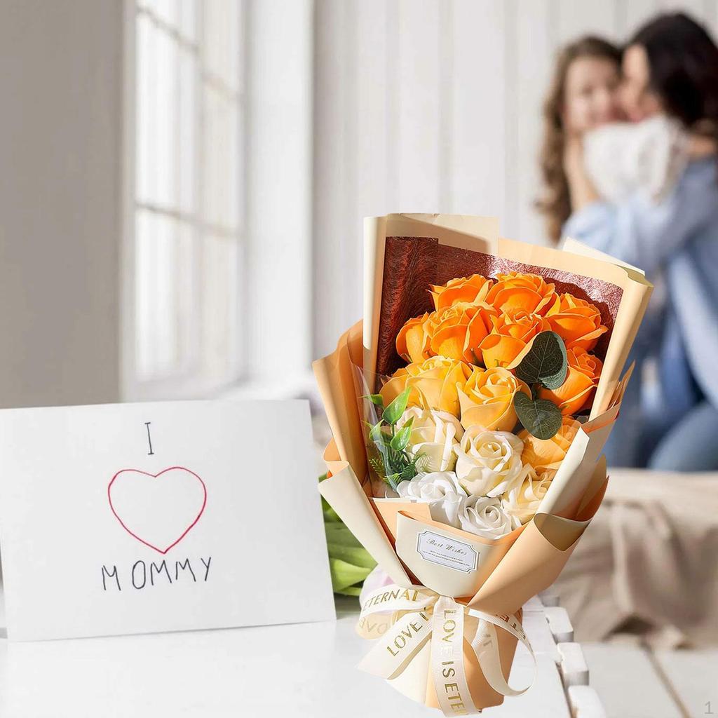 Artificial Floral Arrangement Soap Petals Rose Bouquet for Home And Office