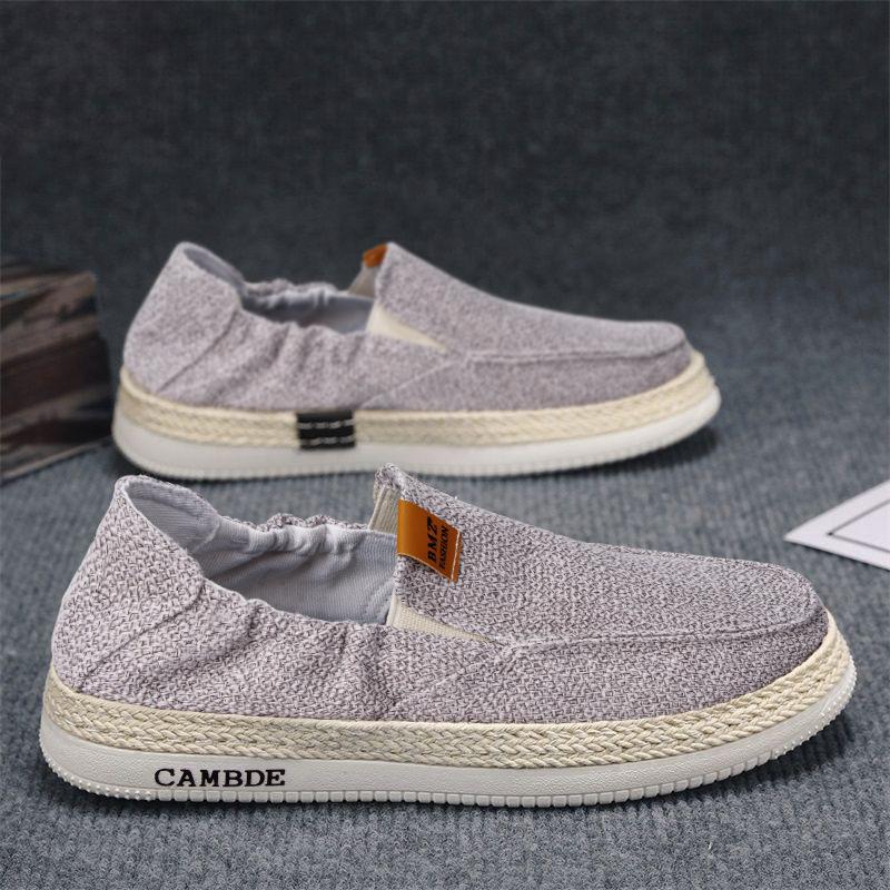 Casual Men's Shoes with Lazy Canvas Shoes Summer Foot Cover Soft Sole Comfortable Breathable Cloth Shoes