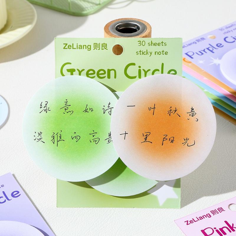Office School Supplies Blush Halo Student Notes High Value Ins Wind Sticky Morandi Round Stickers Kawai Stationery Wholesale