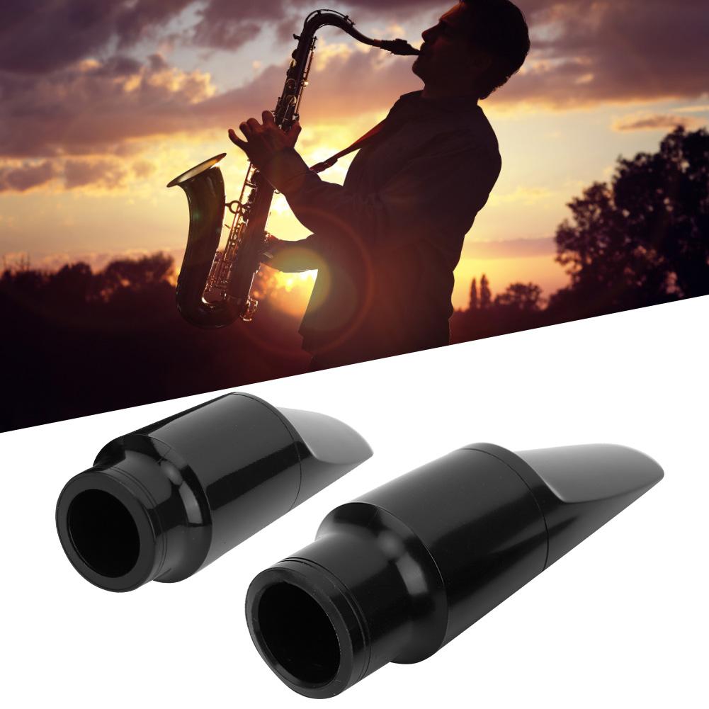 2Pcs Saxophone Mouthpiece AltoSoprano Black Industrial Plastics Instrument Accessories(Black )