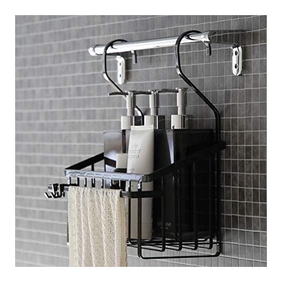 Yamazaki Jitsugyo Bathroom Multi Basket Tower Tower Black 8553