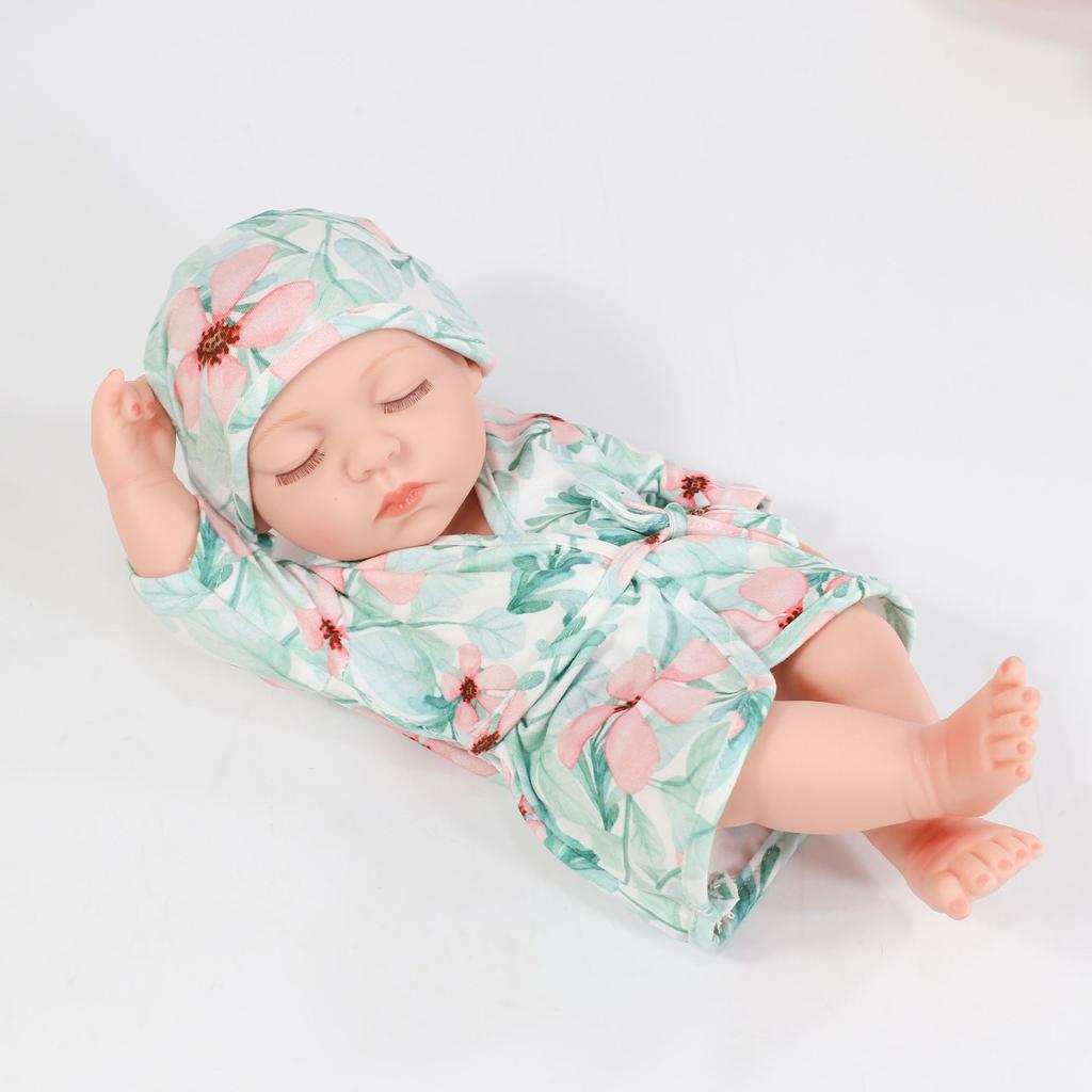 Mini 11-inch Reborn Doll with Closed Eyes, Simulation Baby Doll for Little Girls, Early Education Sleeping Doll