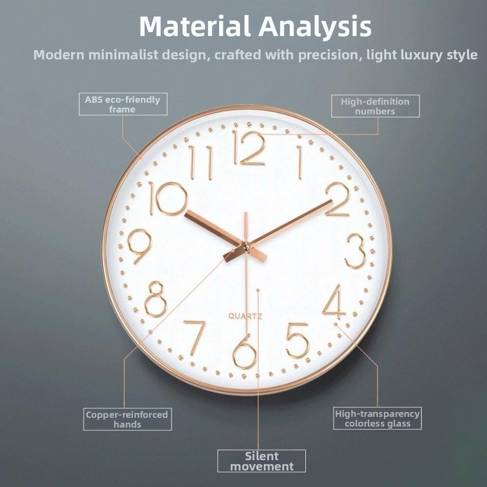 Minimalist Silent Nordic Wall Clock Multi-color High-definition Round Hanging Clock Plastic ABS Wall Electronic Time Lobby