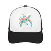 Vibrant Abstract Sea Turtle Splash Mesh Baseball Cap Casual Hat Outdoor For Womens Unisex FeUnisex