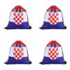 Pack Of 4 Durable Polyester Drawstring Bags With Tournament Flags Football Fan Gift For Party Favors And Sports Event